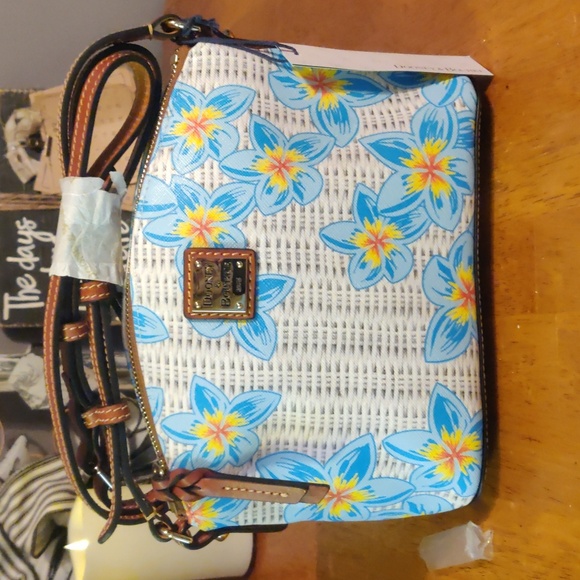 Dooney & Bourke Blue Floral Women's Bag Coated Canvas With Leather - Picture 11 of 12